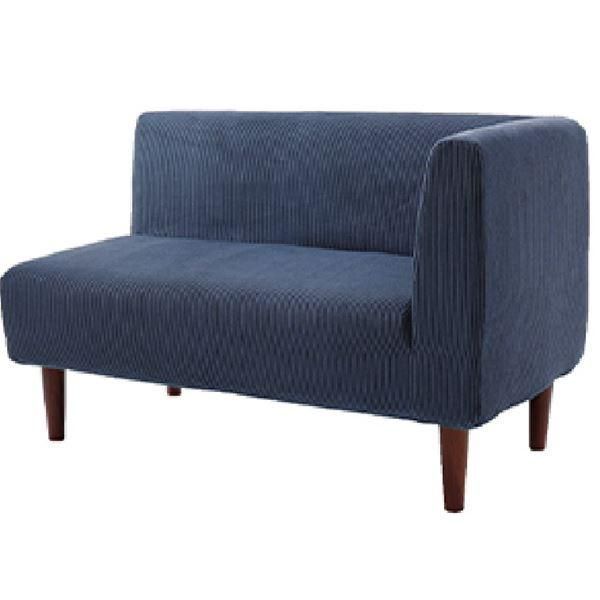  ダイニング ソファー 左肘 コーディロイ生地 ネイビー 片肘付き ポケットコイル 日本製 コーナーソファー リビング家具 マイクロファイバー無地 2人掛け 3人掛けソファ ソファ ソファベッド