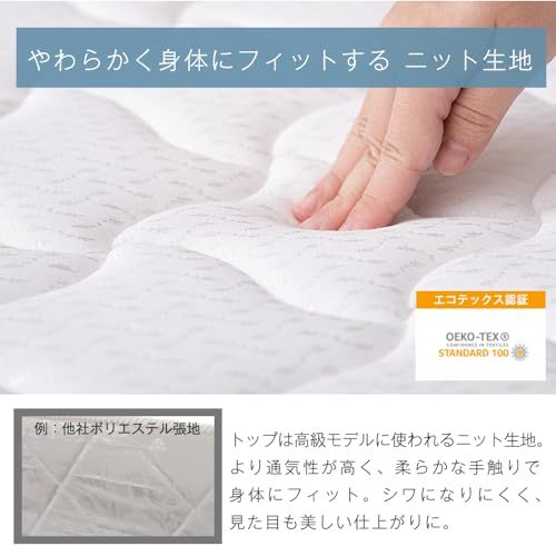 タンスのゲン マットレス セミダブル 極厚22cm 線径2.3mm 高密度 640個