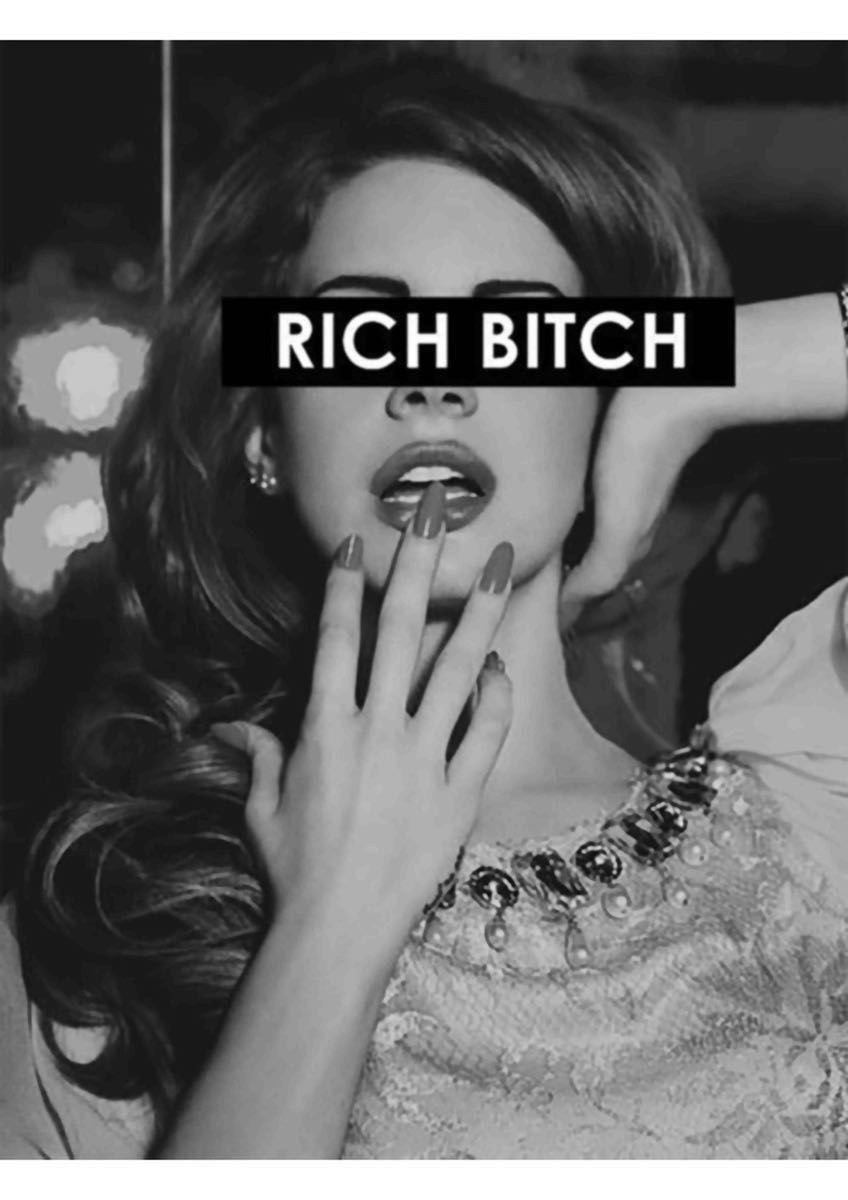 オリジナル パーカー RICH BITCH 目隠し お金持ち リッチ セレブ