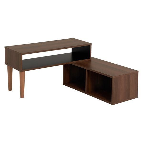 テレビ台 テレビボード 約幅75～135cm ブラウン×ブラック スライド式