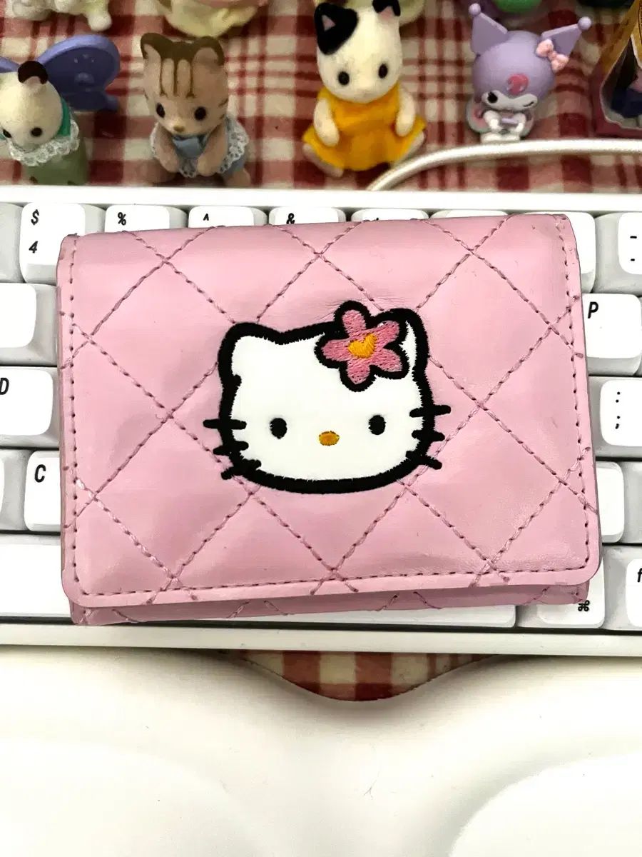 ハローキティ 韓国雑貨 文房具 ピンク キルティング 名刺 カード 財布