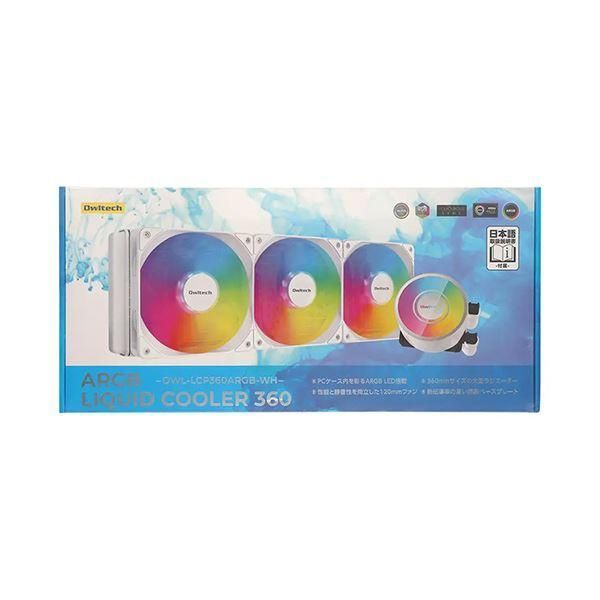 オウルテックARGB対応簡易水冷CPUクーラー ホワイト OWL-LCP360ARGB-WH
