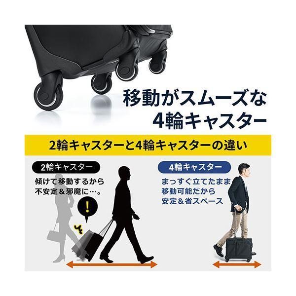 サンワダイレクト ビジネスキャリー(横型・4輪・耐水生地・止水