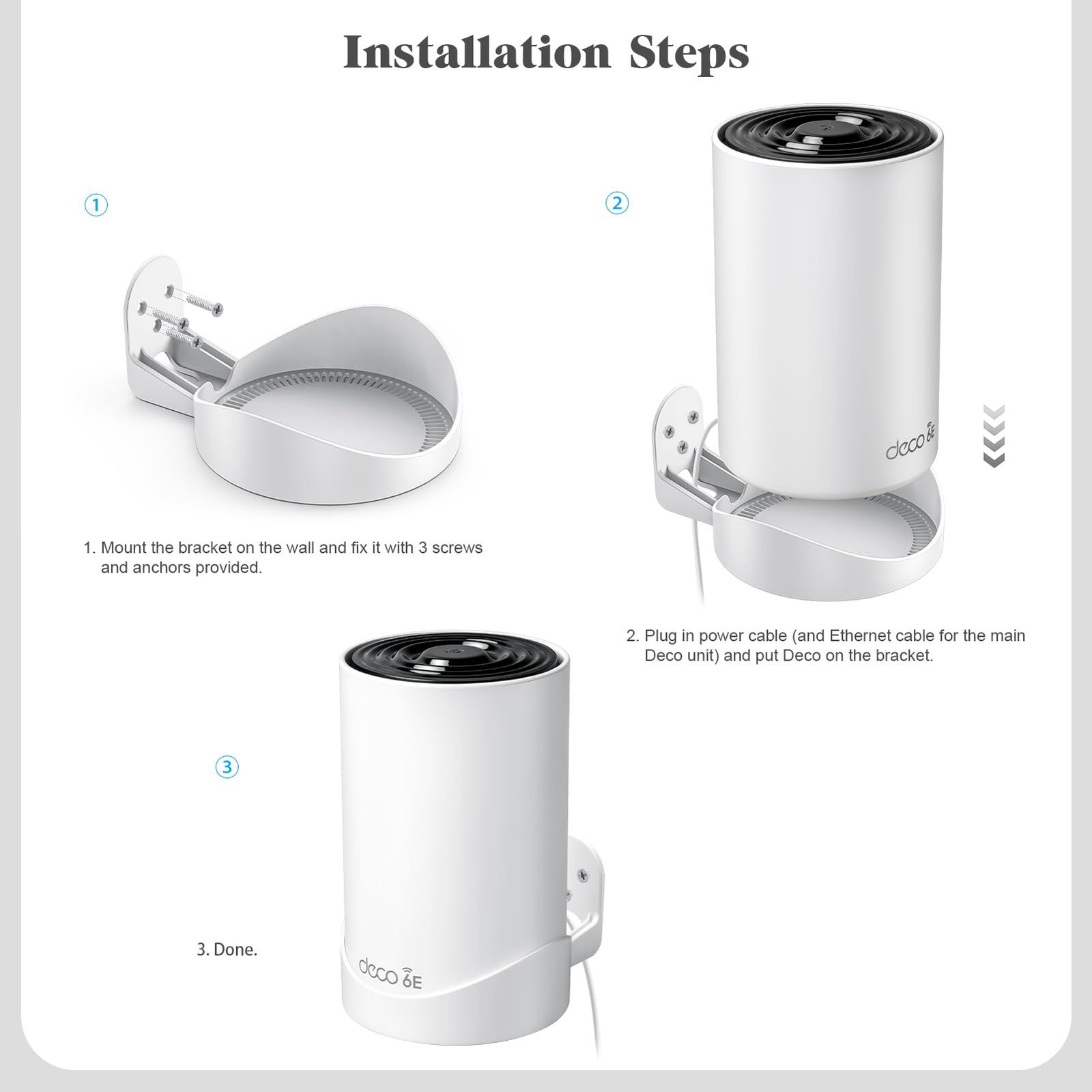 TP-Link Deco XE75 Pro/XE75用壁掛けウォールマウントブラケット(3個