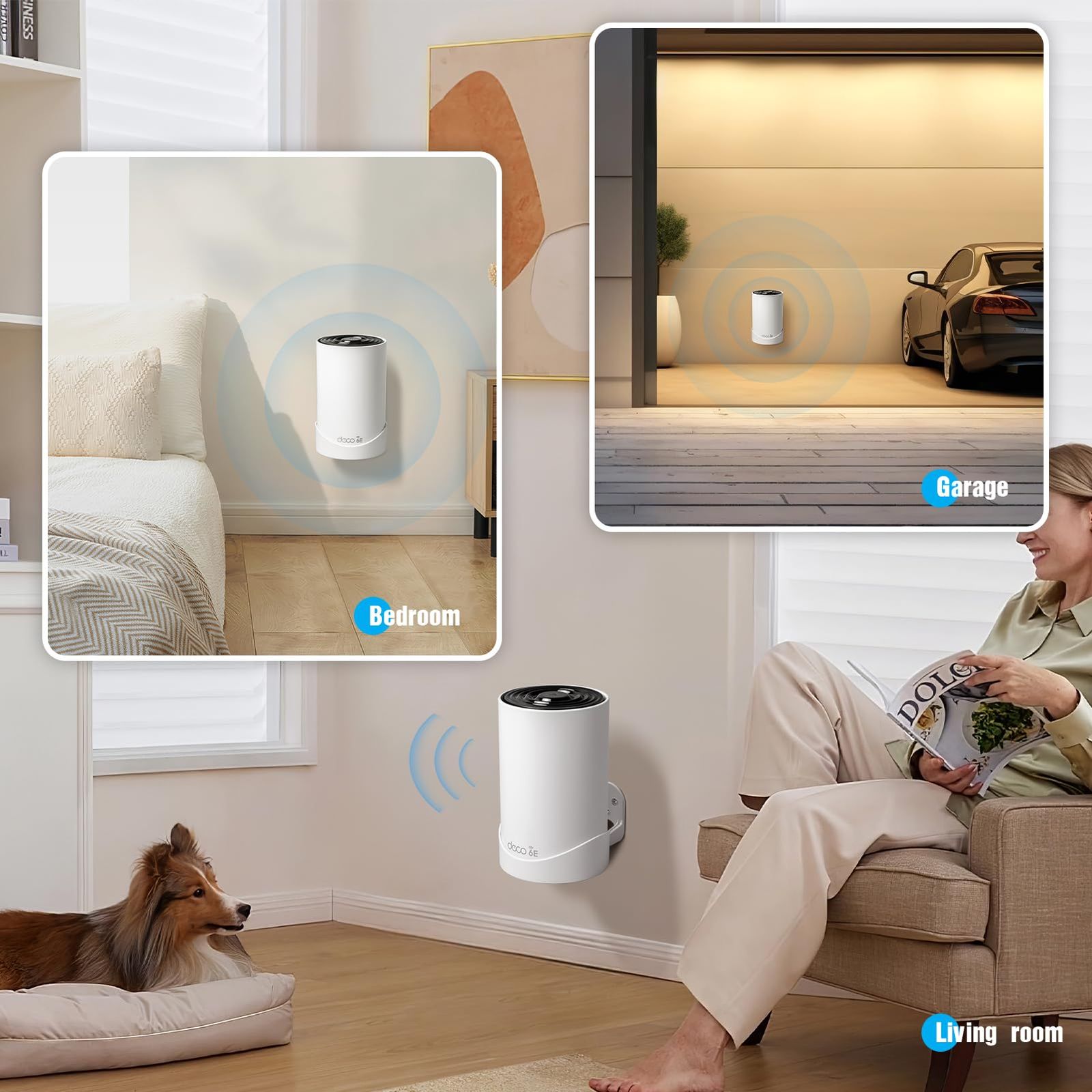 Tp-link decoウォールマウント,省スペース,壁掛けブラケット,x68,xe75 TP-Link Deco XE75 Pro/XE75用壁掛けウォールマウントブラケット(3個パック)