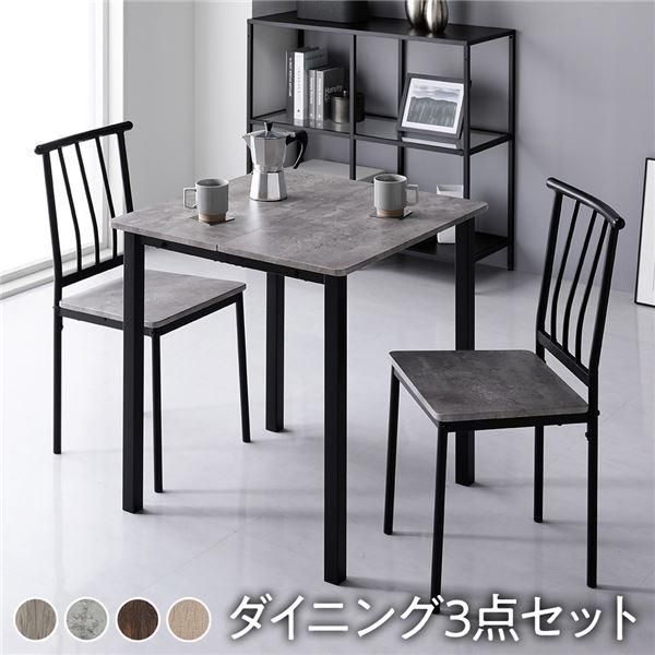 ダイニングセット 3点セット 〔テーブル 幅70cm チェア パイプタイプ 2