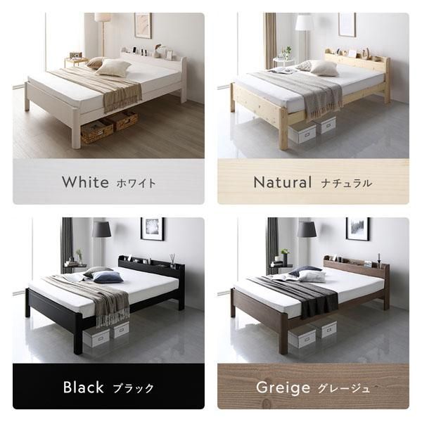 ベッド シングル ベッドフレームのみ ブラック 頑丈 すのこ 宮付き 高