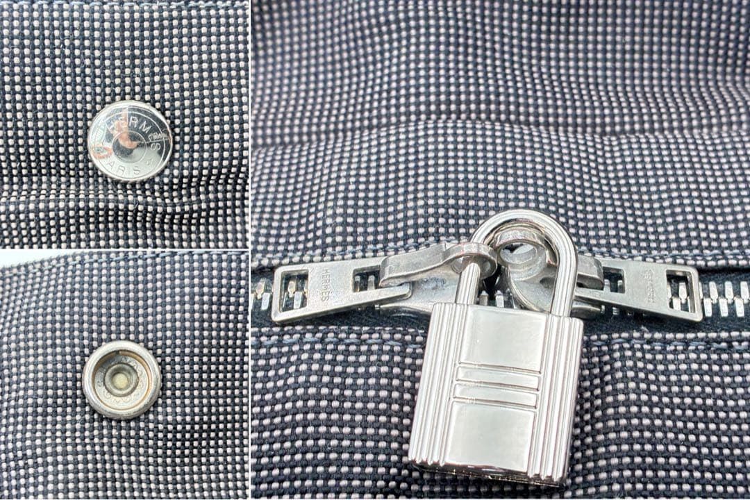 エルメス エールライン MM トートバッグ グレー系 鞄 カバン カデナ(鍵