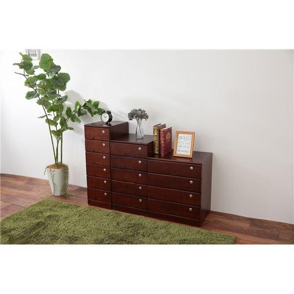 リビングチェスト 4段 約幅46cm ブラウン 木製 天然木 桐製 全段鍵付き