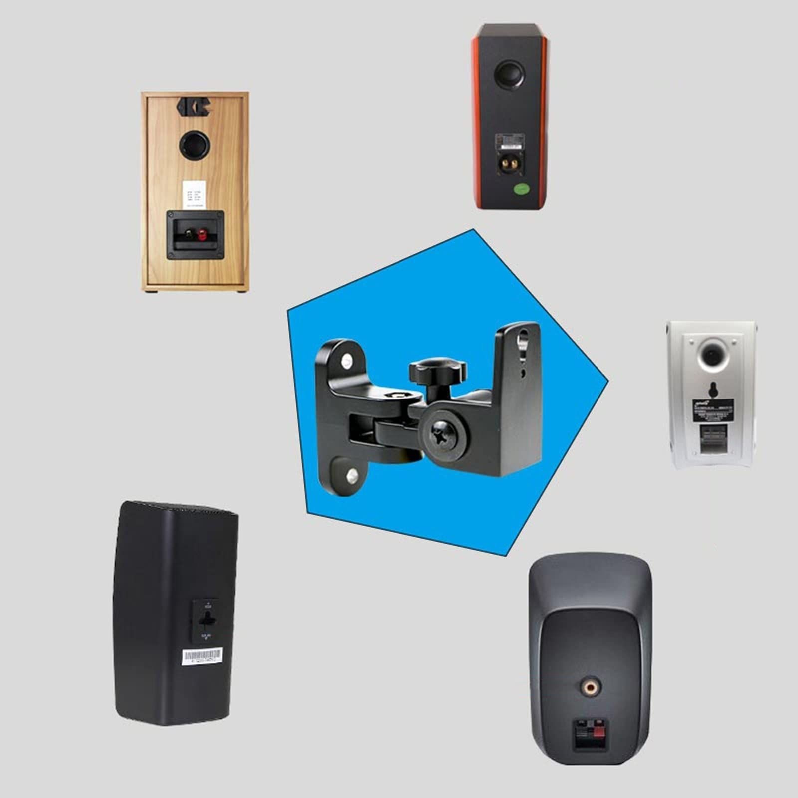 サラウンド スピーカー ハンガー ブラケット壁掛け 1 ペアの回転亜鉛