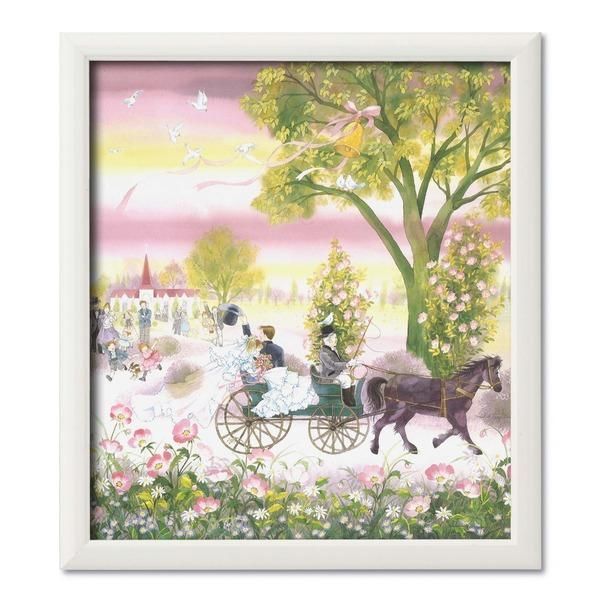 額装 木製額 ホワイト 藤田三歩「ローズガーデンの祝祭」 - メルカリ