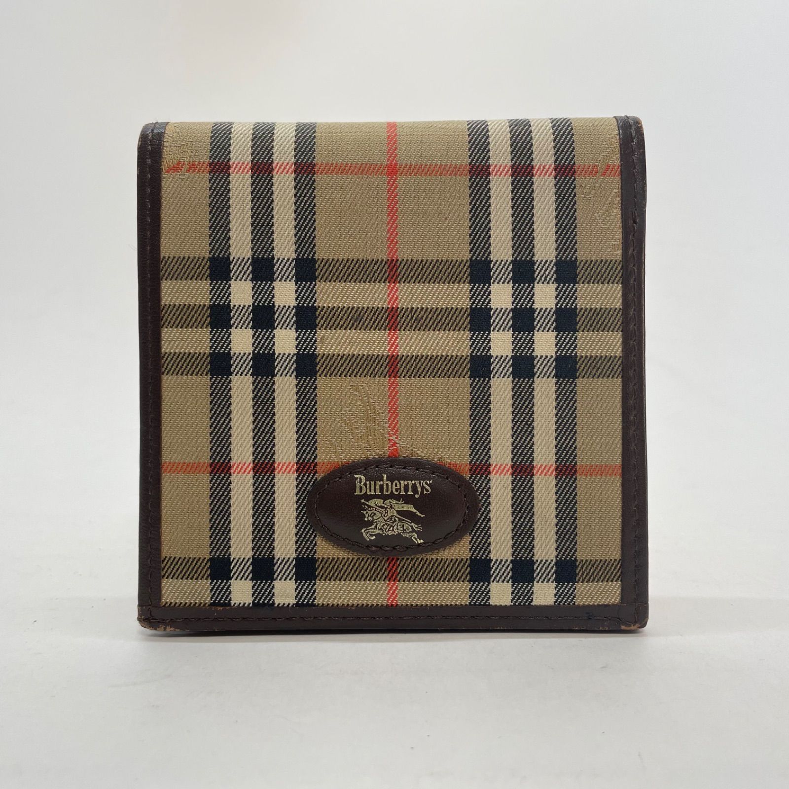 3564 BURBERRY バーバリー 二つ折り財布 ノバチェック ダークブラウン