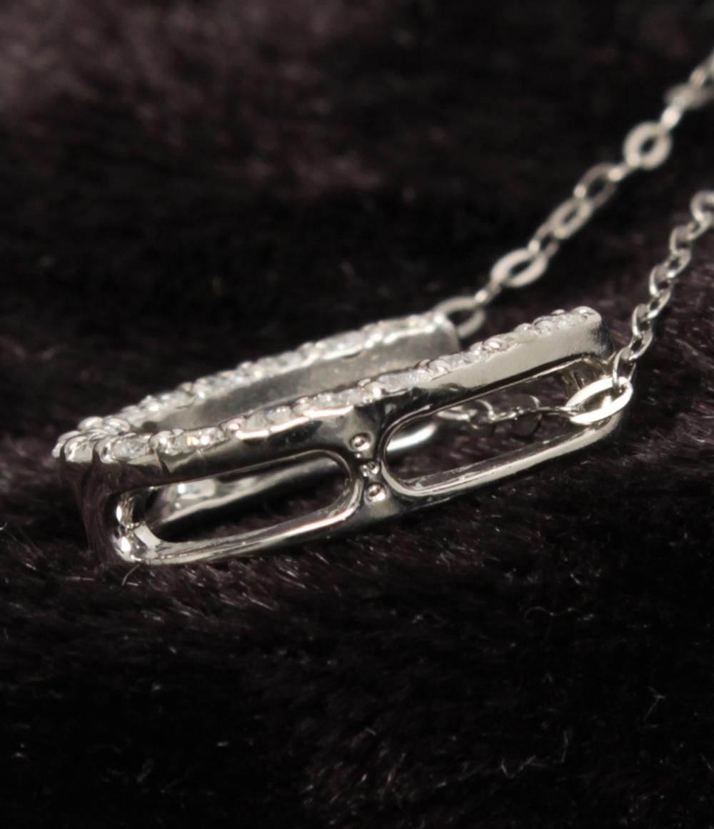 美品 ネックレス Pt950 Pt900 ダイヤ 0.20ct ホースシューモチーフ