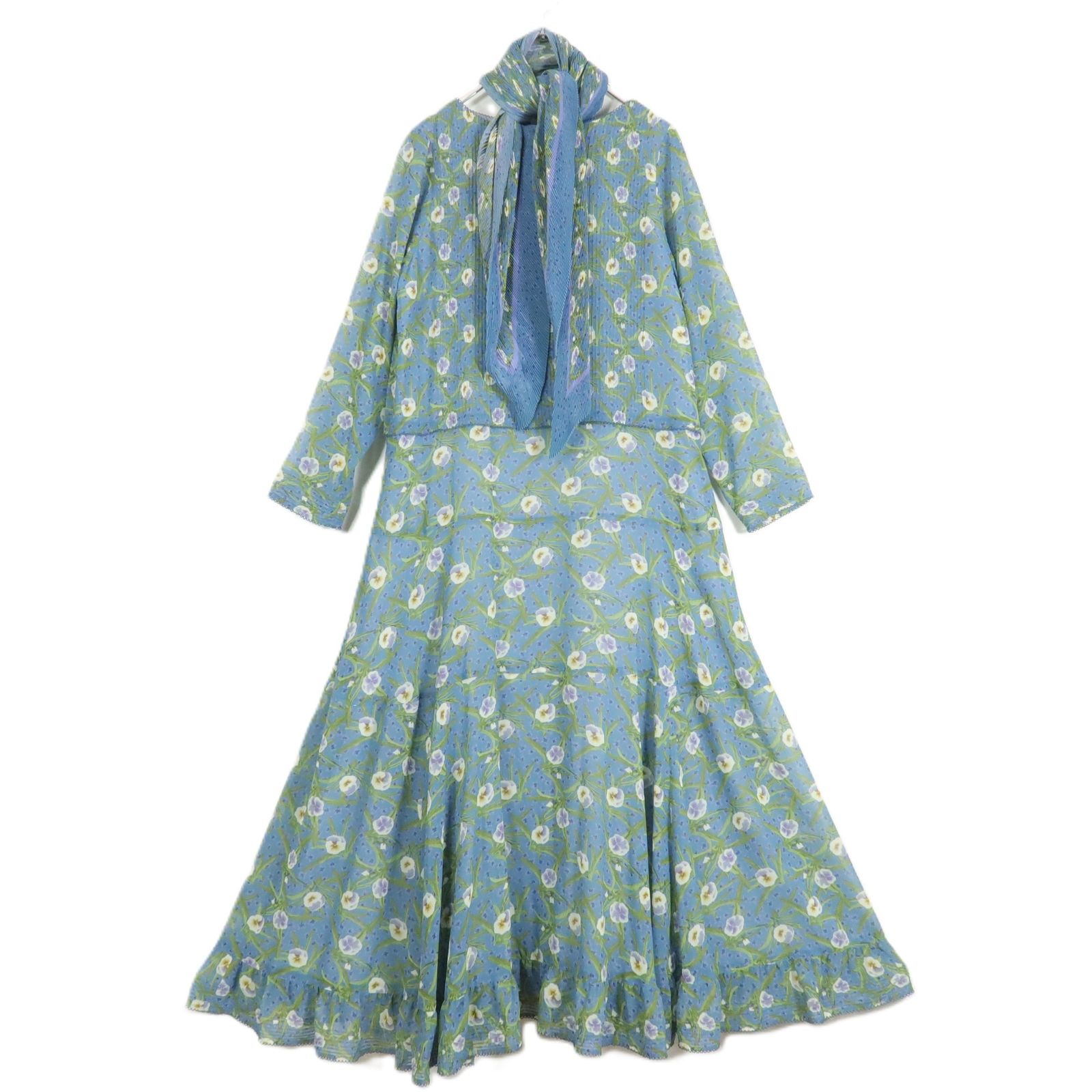 極美品】インゲボルグ☆二点セット！花柄シフォンワンピース&ショール