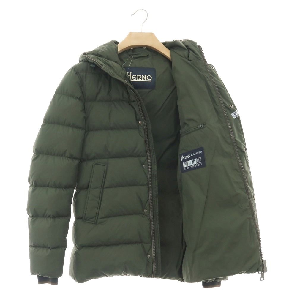 中古】ヘルノ Herno POLAR-TECH ナイロン フーデッド ダウンコート