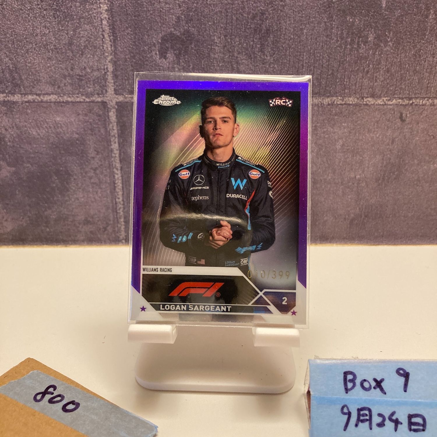 2023 Topps Chrome Logan Sargeant 010/399 Williams Racing RC