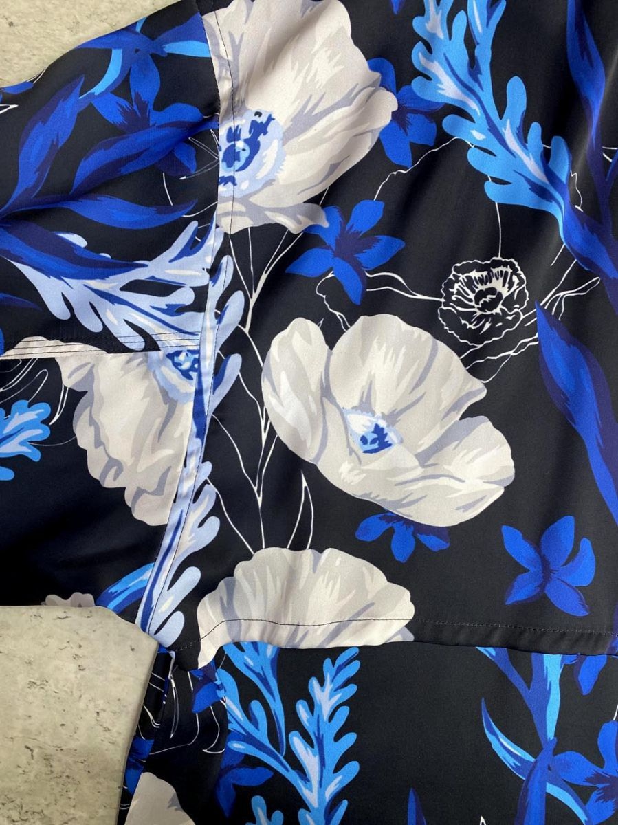 Jieda ジエダ FLOWER PATTERN L/S SHIRT シャツ 日本製 size1/青