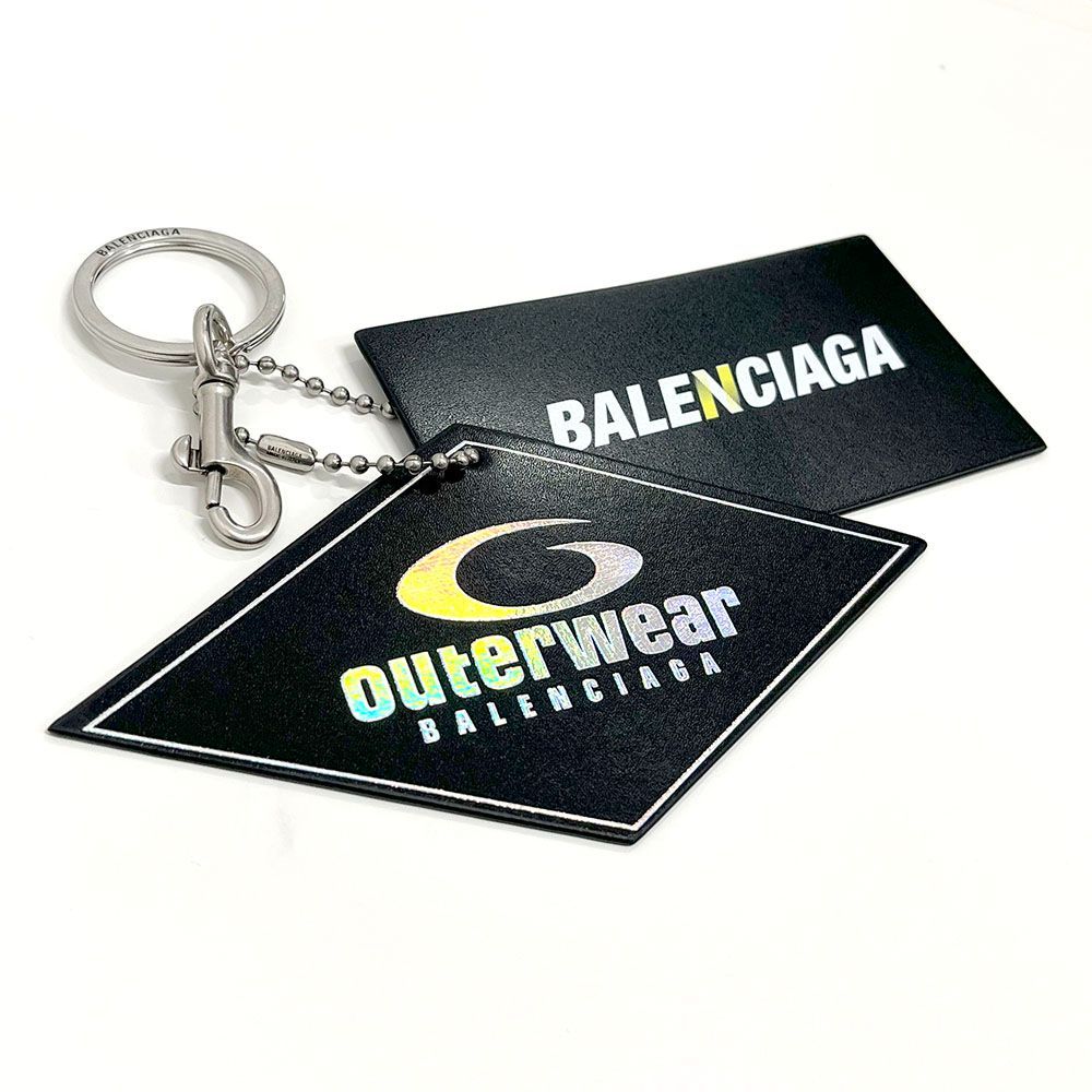 新品 BALENCIAGA バレンシアガ キーホルダー 2 タグ チャーム 842470