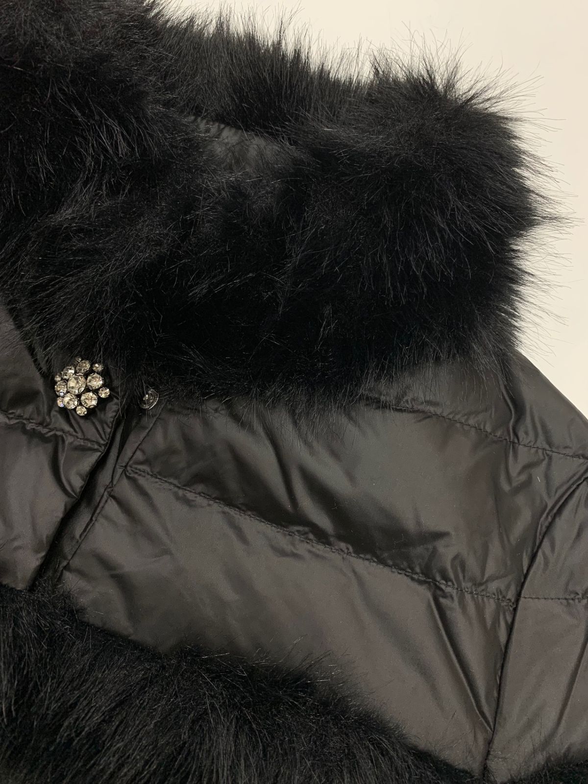 スーパービューティー ダウンジャケット 40 ブラック フェイクファー