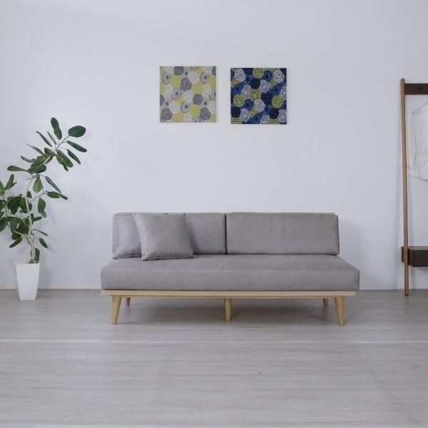 ソファー 2人掛け 約幅165～193cm ナチュラル×グレー 木製脚付き リビング ダイニング インテリア家具 プレゼント