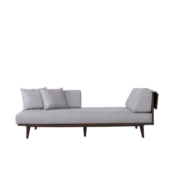 ソファー 3人掛け 約幅200～228cm ウォールナット×グレー 木製脚付き リビング ダイニング インテリア家具 プレゼント