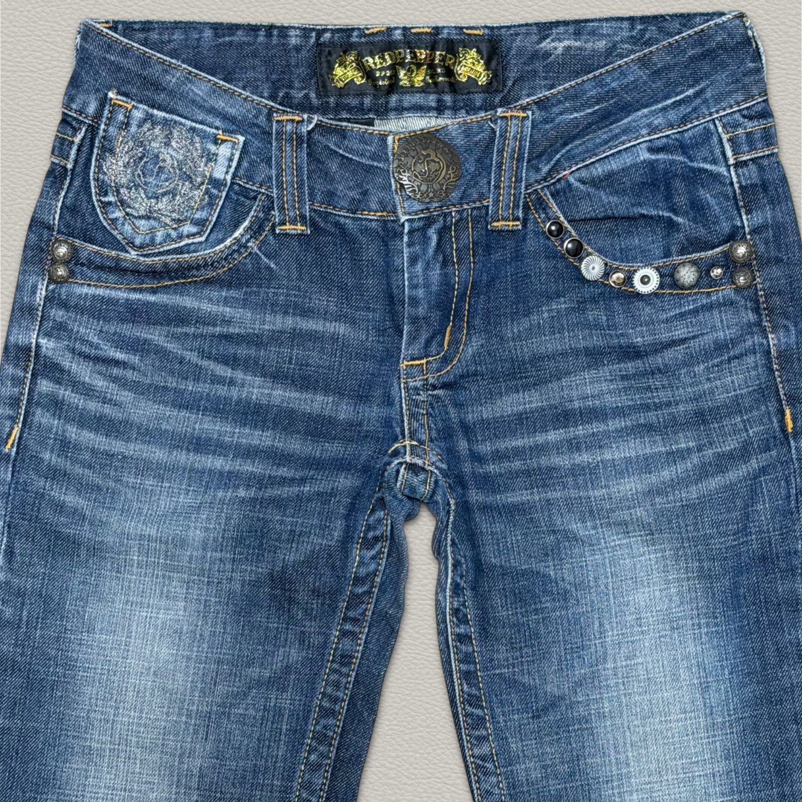 RED PEPPER ブーツカットデニム 26 レッドペッパー 刺繍 Y2K