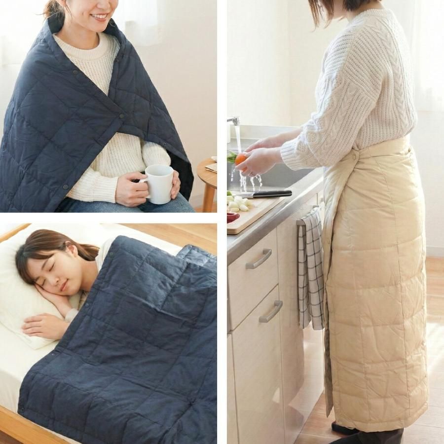 西川 ダウン70％ 洗える羽毛ひざ掛け 約110×90cm ブランケット ダウン