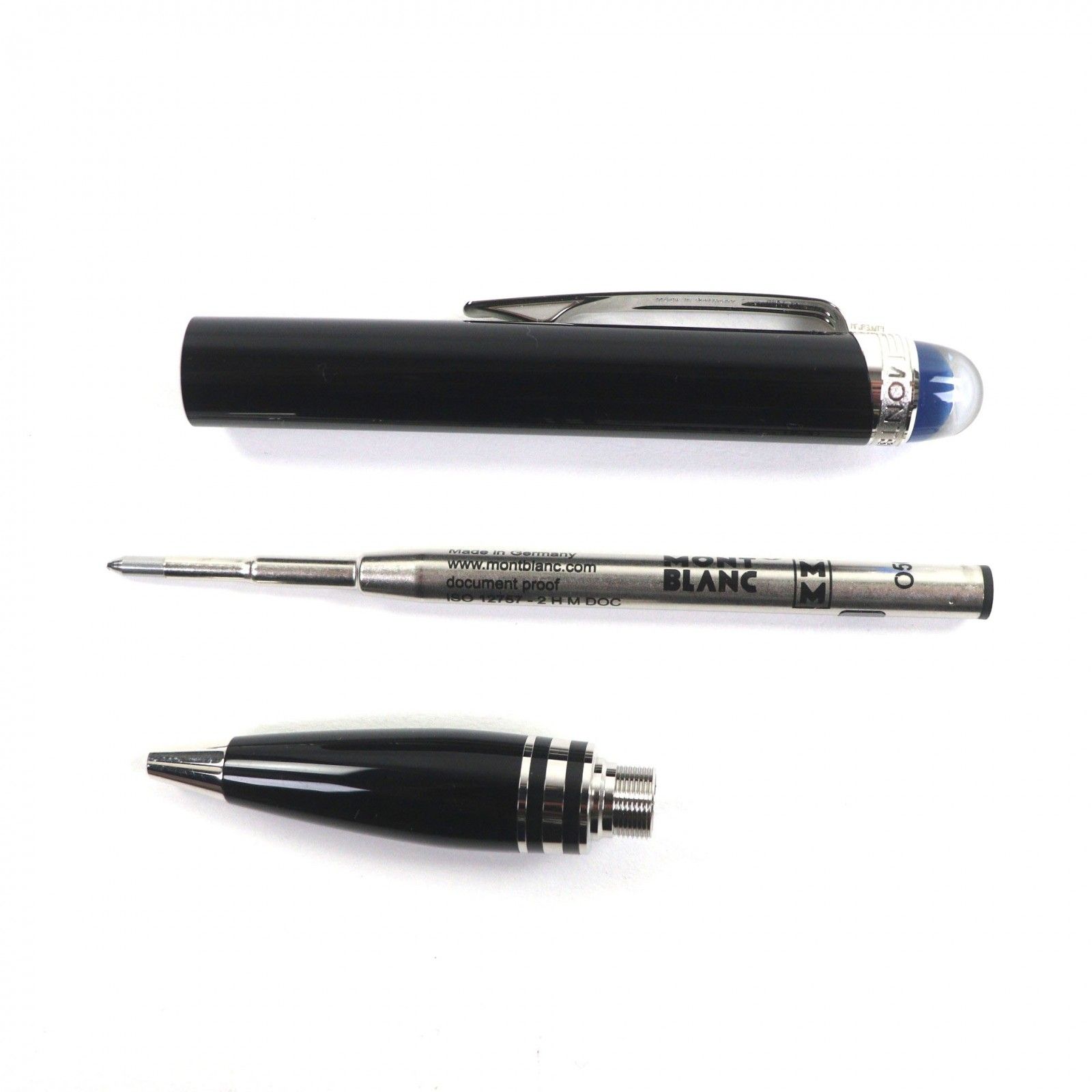 極美品▼MONTBLANC モンブラン スターウォーカー 新型 ブルードーム 現行品 ホワイトスター ツイスト式 ボールペン ブラック シルバー 保存袋・ケース付き ドイツ製 メンズ 筆記確認済み 極美品▽MONTBLANC モンブラン スターウォーカー 新型 ブルードーム