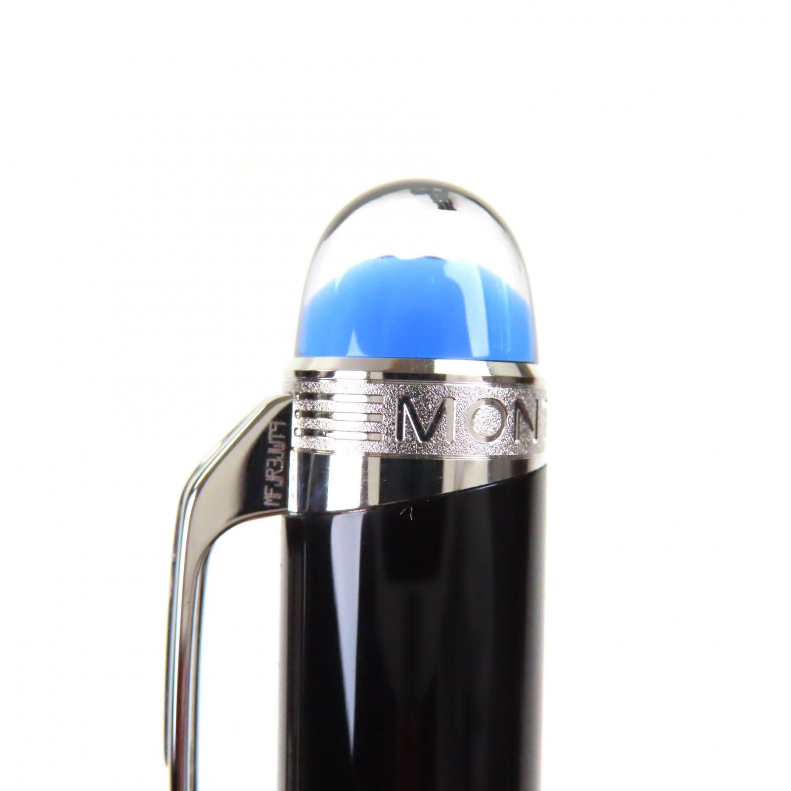 極美品▼MONTBLANC モンブラン スターウォーカー 新型 ブルードーム 現行品 ホワイトスター ツイスト式 ボールペン ブラック シルバー 保存袋・ケース付き ドイツ製 メンズ 筆記確認済み 極美品▽MONTBLANC モンブラン スターウォーカー 新型 ブルードーム