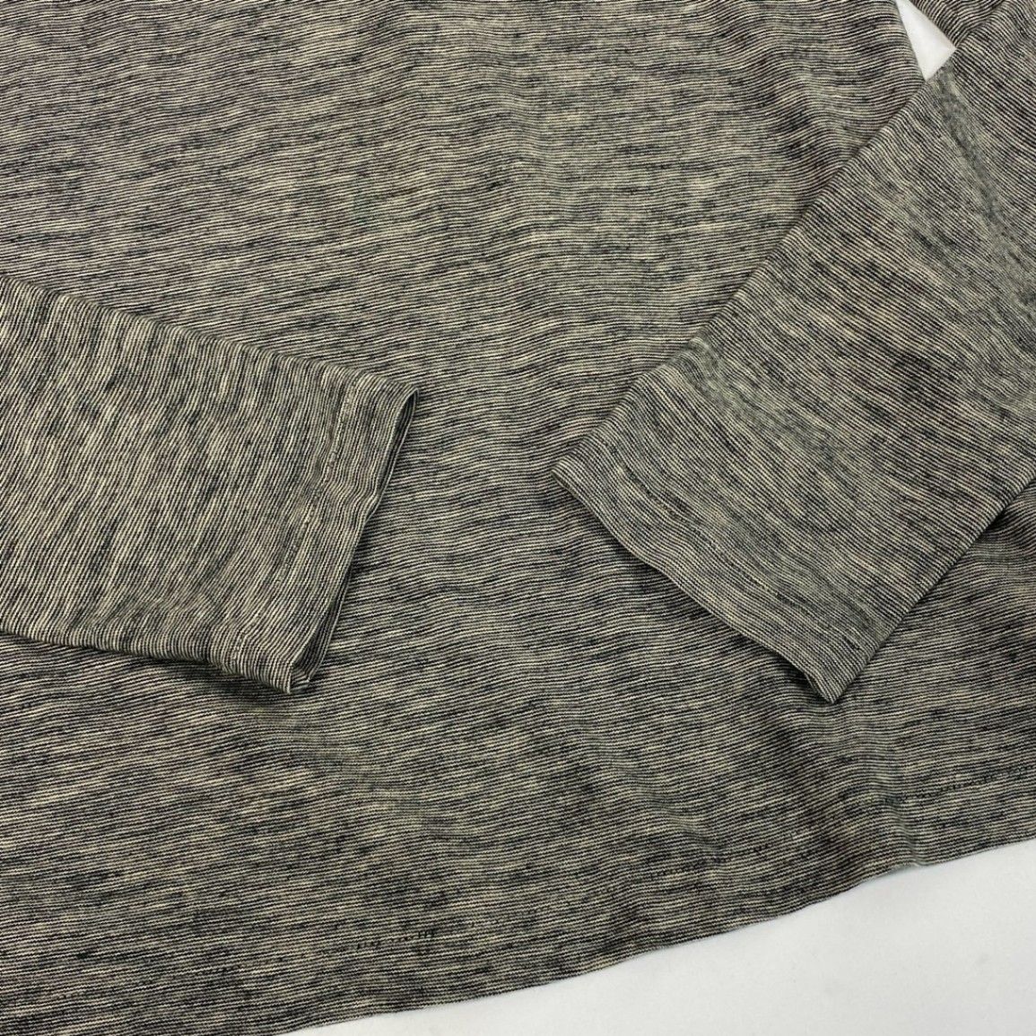 59b22 RRL ダブルアールエル ヘンリーネック カットソー 長袖Tシャツ メンズ 紳士服 サイズM グレー系 コットン100％u02t RRL &frasl; ダブルアールエル 貝ボタン ヘンリーネック 長袖 Ｔシャツ