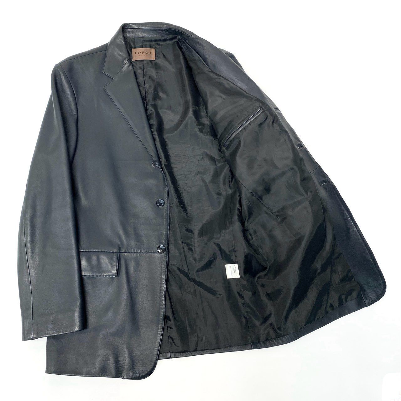 54b23 LOEWE ロエベ レザーテーラードジャケット レザージャケット 