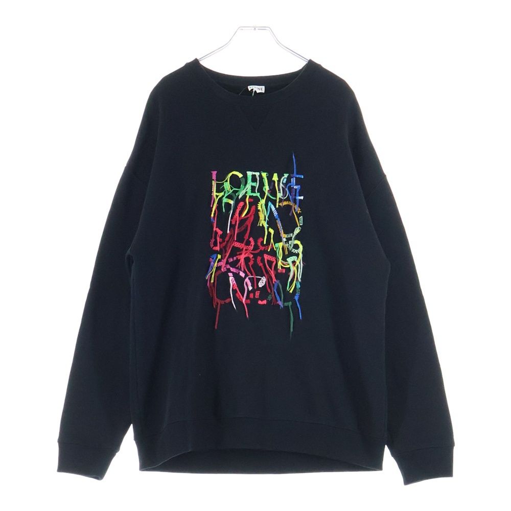 LOEWE (ロエベ) フリンジアナグラムロゴ刺繍 クルーネックスウェット