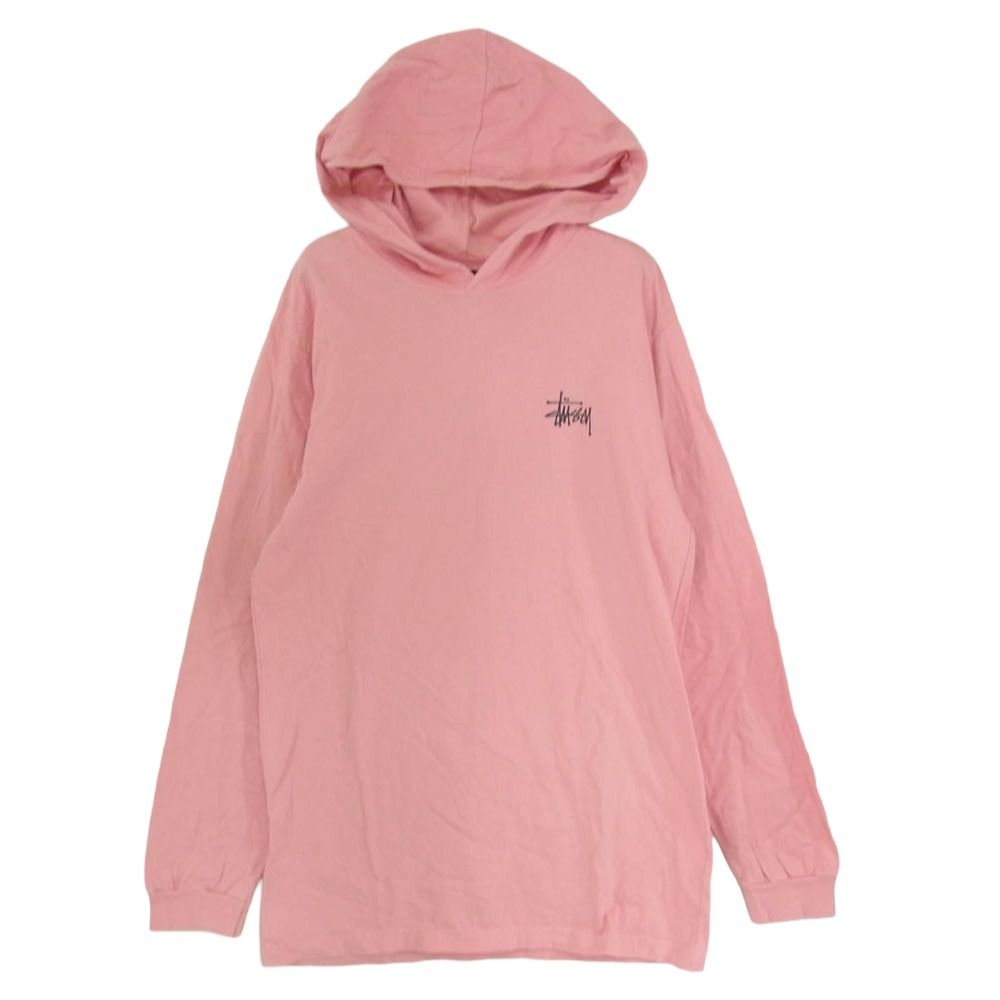 STUSSY ステューシー ロゴ プリント プルオーバー フード付きロンT