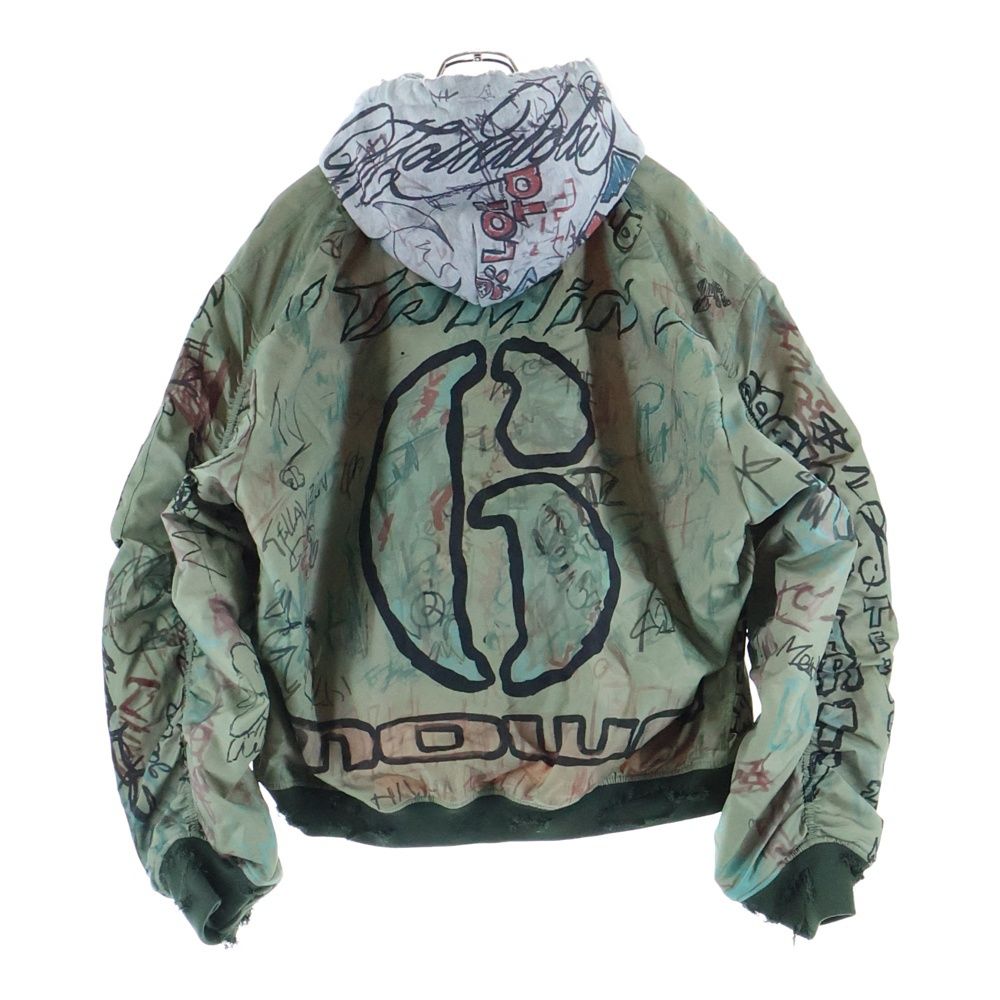 Mowalola (モワローラ) 25AW graffiti bomber jacket ダメージ加工 MA