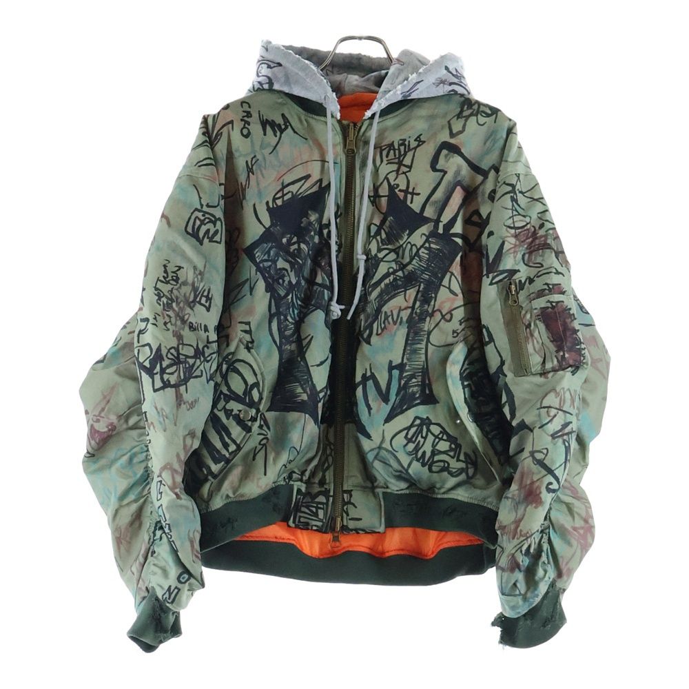 Mowalola (モワローラ) 25AW graffiti bomber jacket ダメージ加工 MA