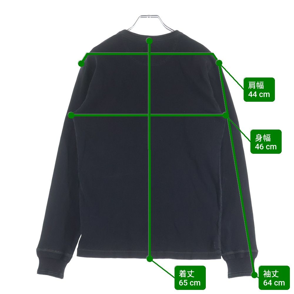 RRL (ダブルアールエル) ヘンリーネック 長袖Tシャツ ロンT ブラック