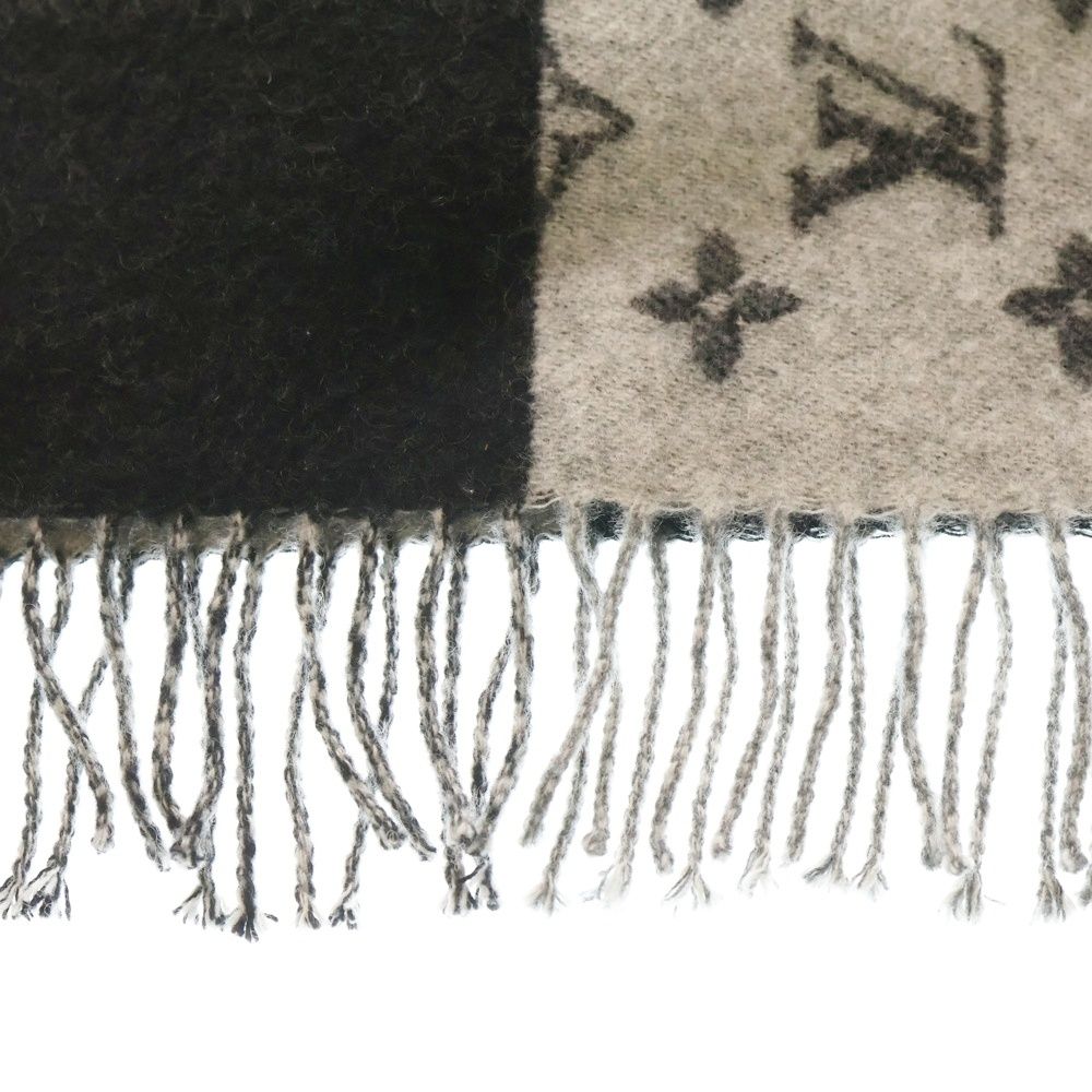 LOUIS VUITTON (ルイヴィトン) モノグラム カシミヤ マフラー グレー