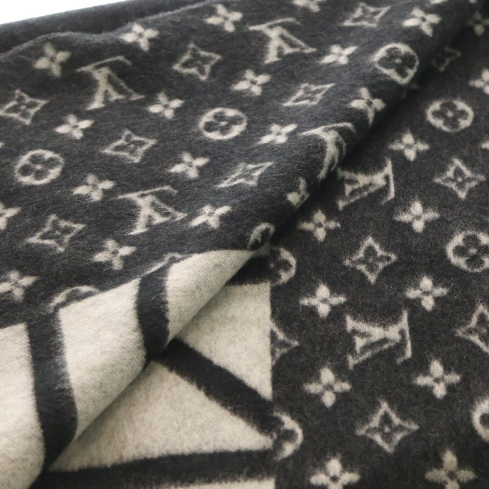 LOUIS VUITTON (ルイヴィトン) モノグラム カシミヤ マフラー グレー
