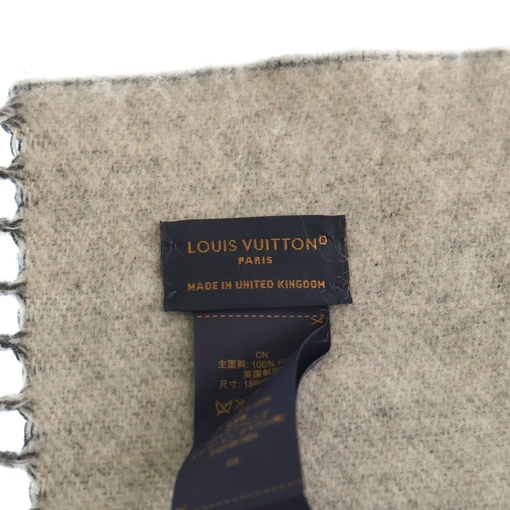 LOUIS VUITTON (ルイヴィトン) モノグラム カシミヤ マフラー グレー