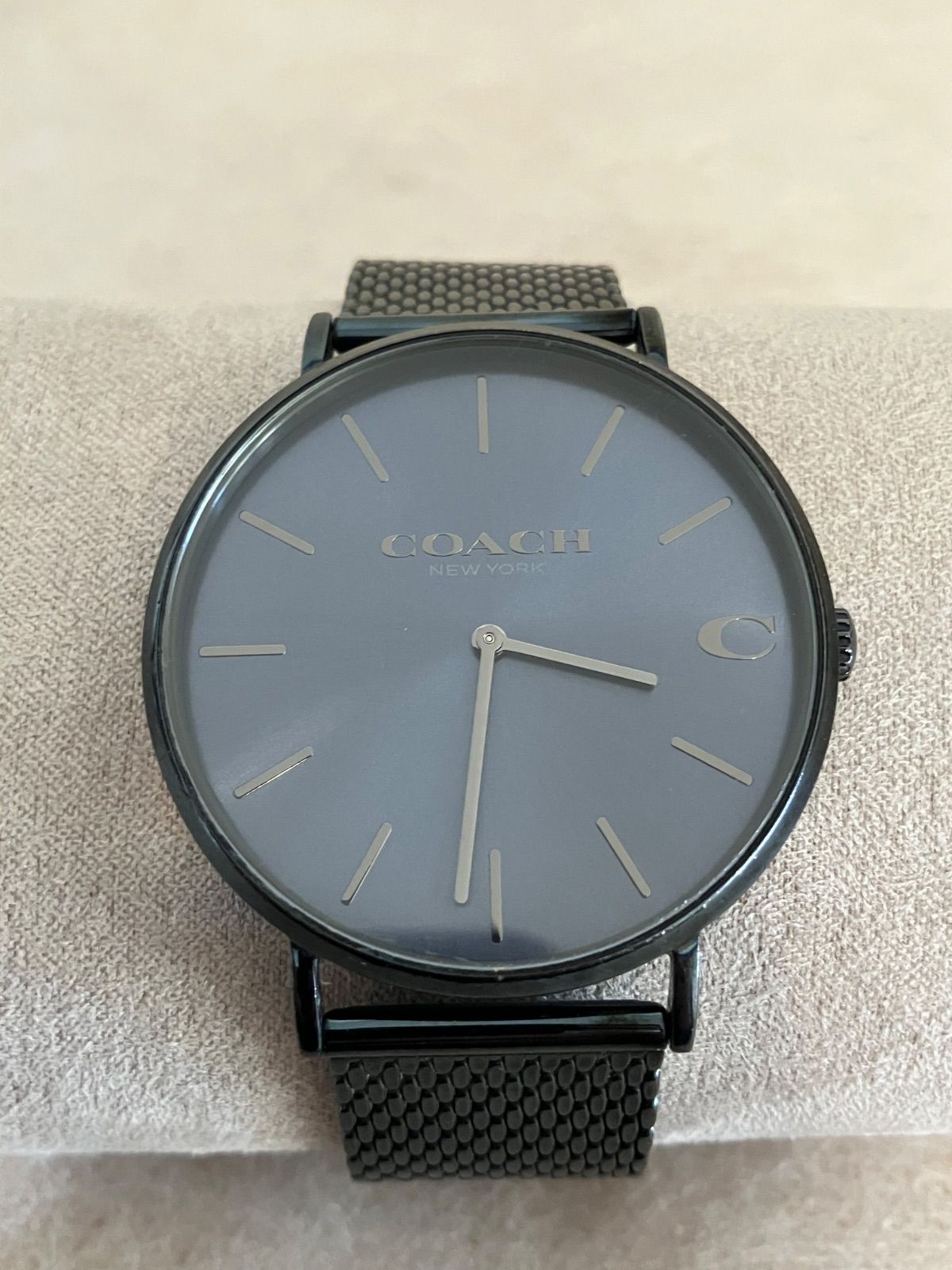 稼働☆COACH コーチ ブラック文字盤 メンズQZ腕時計 電池新品 - メルカリ