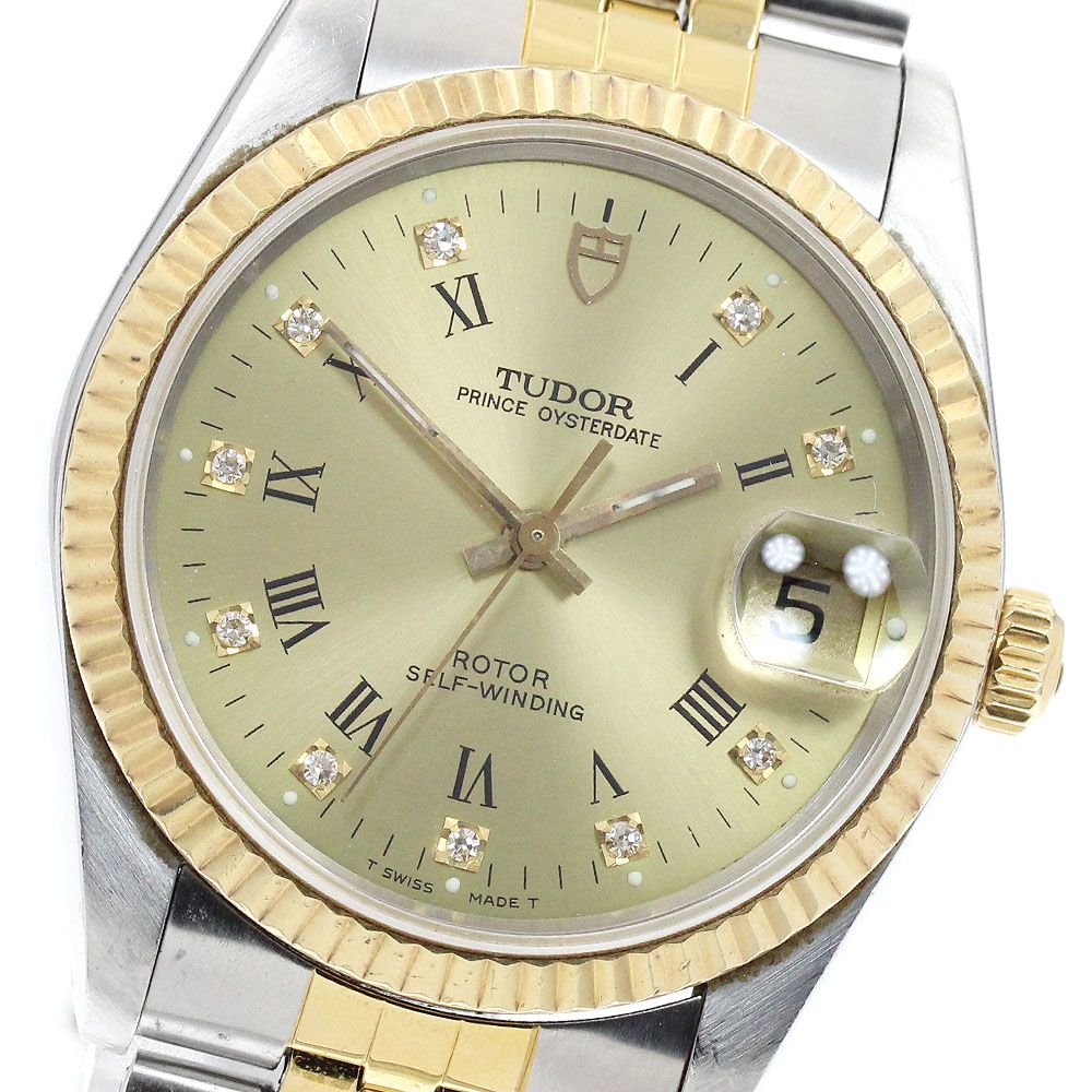 チュードル TUDOR 74033 プリンス オイスターデイト YGベゼル 10Pダイヤ 自動巻き メンズ _942615