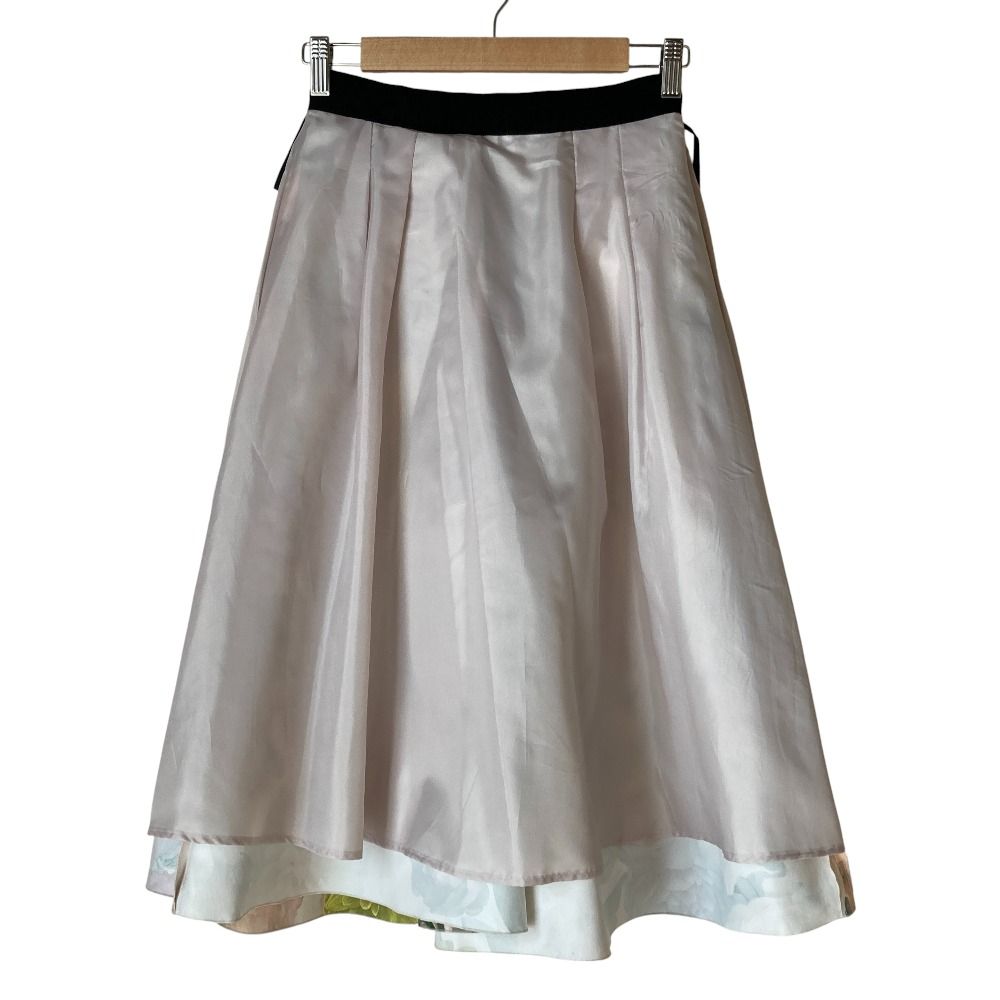 美品 LANVIN en Bleu ランバンオンブルー フラワープリント スカート