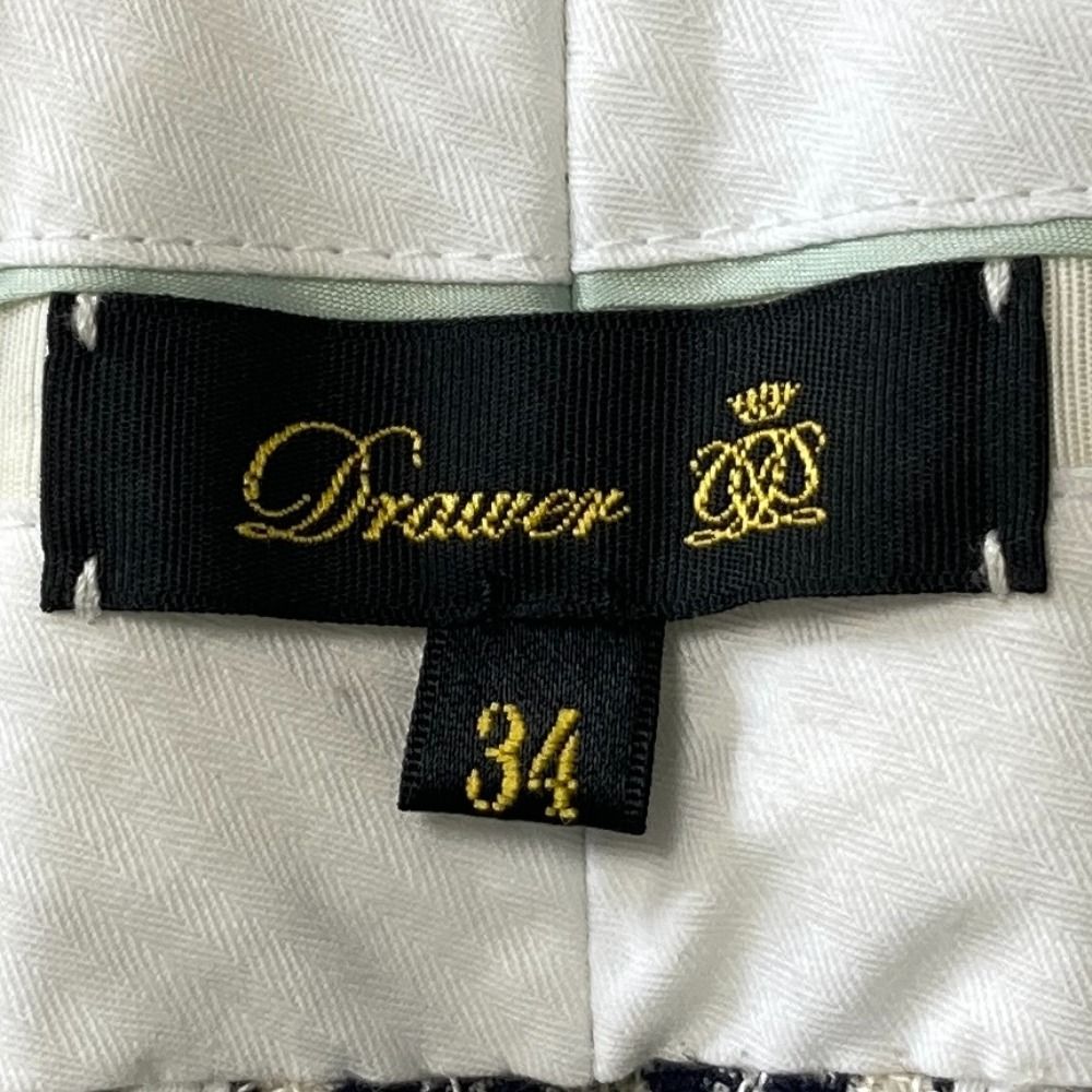 良品 DRAWER ドゥロワー ウールシルク ギンガムチェックパンツ 34