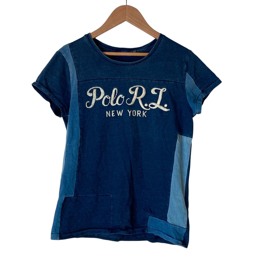 美品 POLO RALPH LAUREN ポロラルフローレン ロゴ刺繍 パッチワークT 