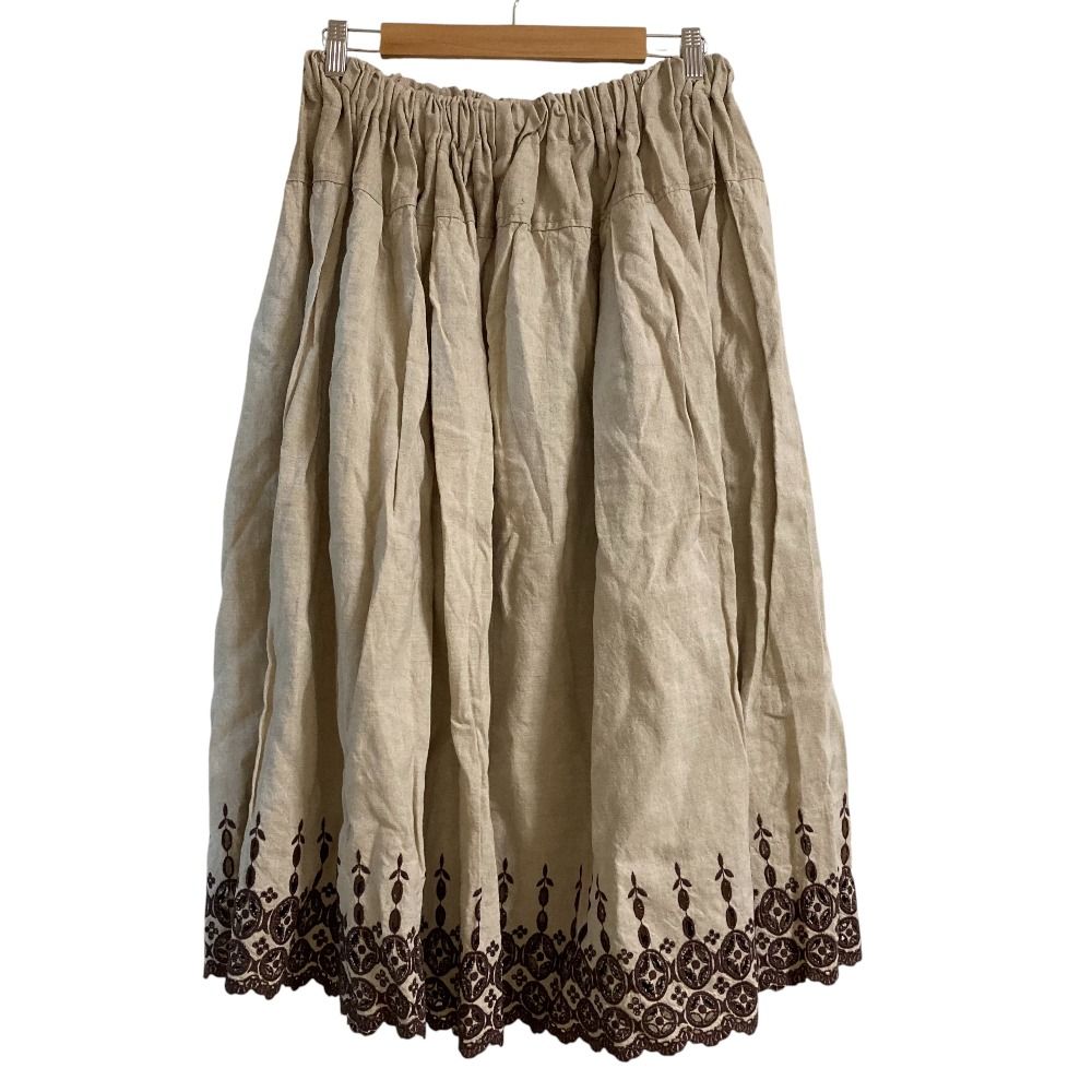 美品 Lisette リゼッタ リネン100％ エンブロイダリーヘム ロング