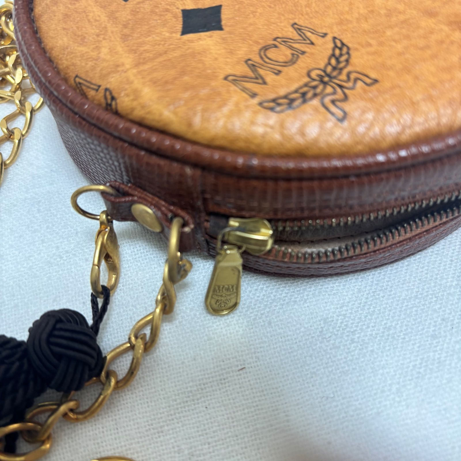 ヴィンテージ MCM ショルダーバッグ タンバリンバッグ ゴールド