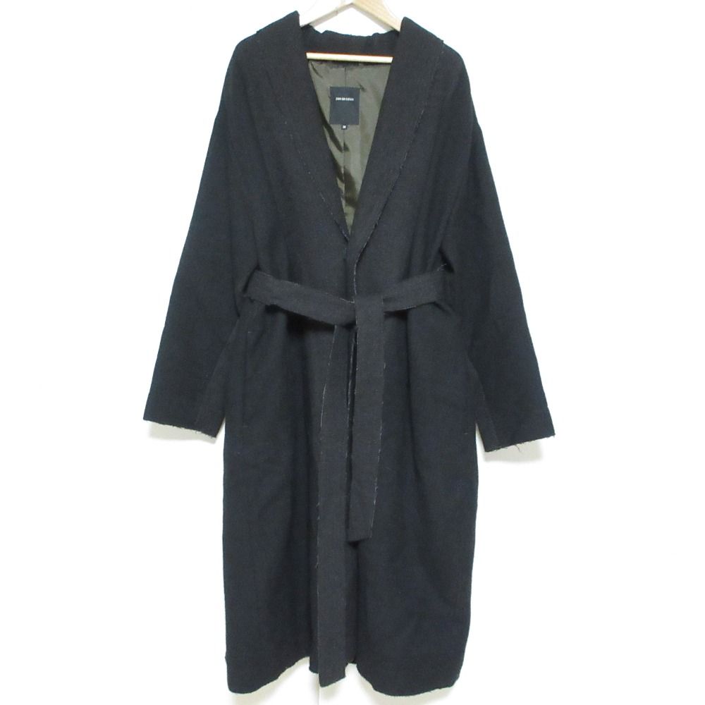 美品 pas de calais パドカレ ウール ベルテッド ロングコート 9234