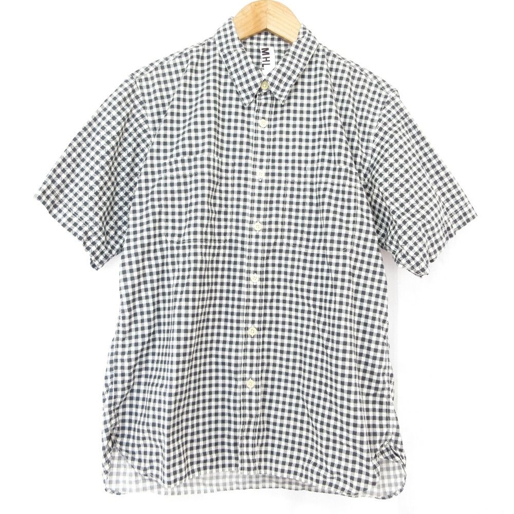 美品 MHL マーガレットハウエル ギンガムチェック 半袖 シャツ Mサイズ