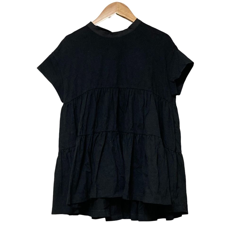 美品 yori ヨリ バックリボン ショートスリーブ ティアード カットソー