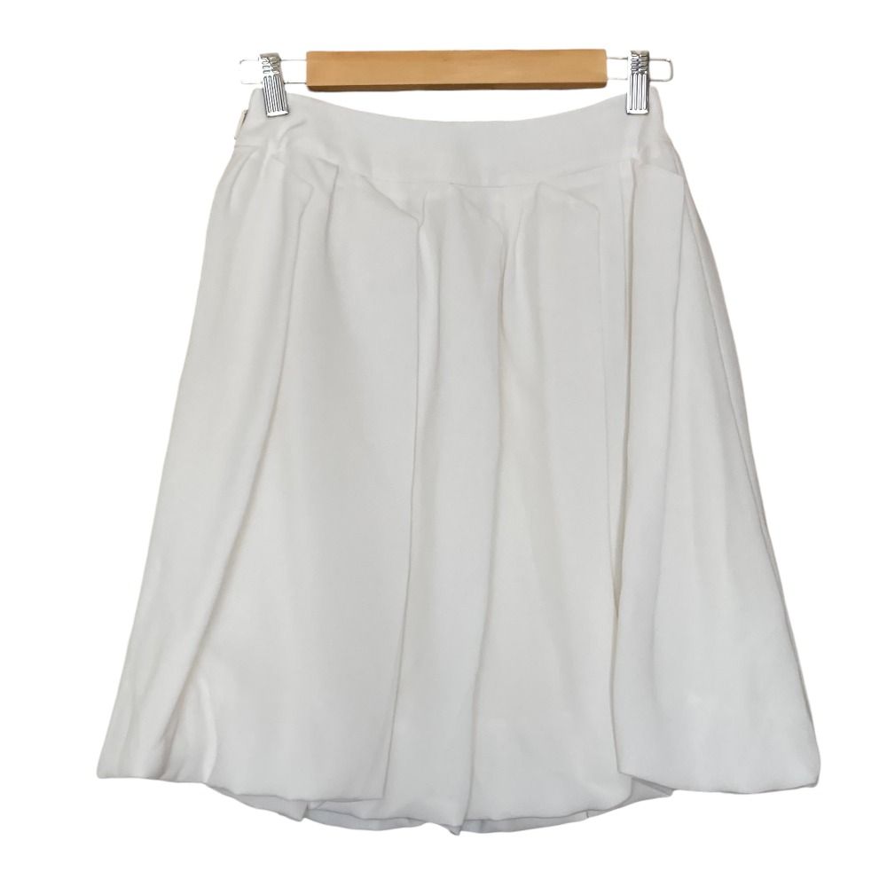 美品 Rene ルネ ひざ丈 フレアスカート サイズ34 ホワイト レディース